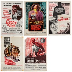 [MOVIE POSTER]. Five B-Horror Film Posters. 1962–1972. Grou...