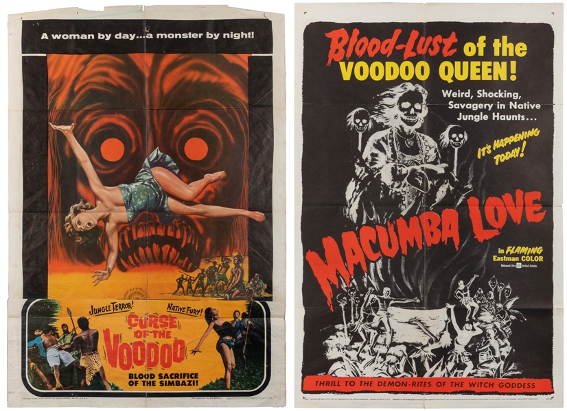 [MOVIE POSTER]. Two B-Horror Film Posters Featuring Voodoo....