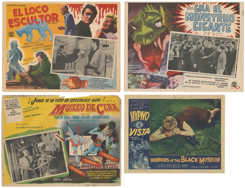 [LOBBY CARDS]. Group of Nearly 40 Shlock Horror Lobby Cards...