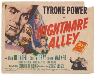 [LOBBY CARDS]. Tyrone Power in Nightmare Alley. [Hollywood:...