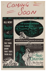 Two Horror Movie Window Cards and One Poster. N.d. Three si...