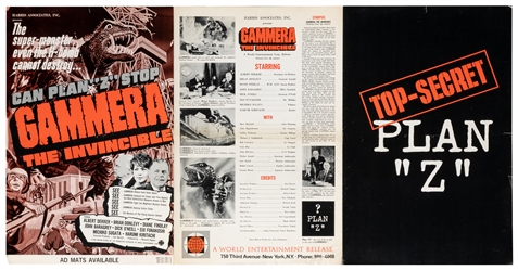 Group of Three Monster-Related Posters and a Pressbook. [V....