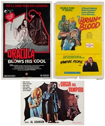 [MOVIE POSTER]. Three B-Horror Film Posters Featuring Vampi...