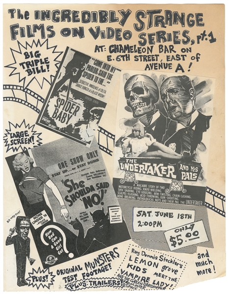 Flyer Mock-Up for Horror Films Screening. Circa 1980s. Ink ...