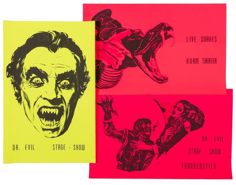 [SPOOK SHOW]. Three Dr. Evil Stage Show Posters. N.p., 20th...