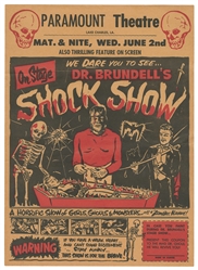 [SPOOK SHOW]. Dr. Brundell's Shock Show. N.p., ca. 1950s. S...