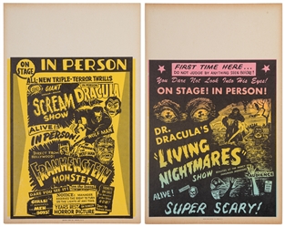 [SPOOK SHOW]. Two Window Cards / Scream Show [and] Dr. Drac...