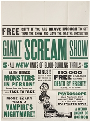 [SPOOK SHOW]. Three Spook Show Posters. Circa 1950s. Three ...