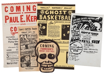 [SPOOK SHOW]. Five Pieces of Spook Show Ephemera. V.p., 20t...