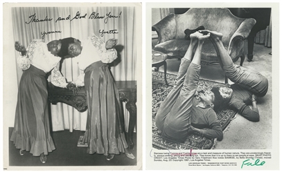 [SIDESHOW]. MCCARTHER, Yvonne and Yvette. Signed Photograph...