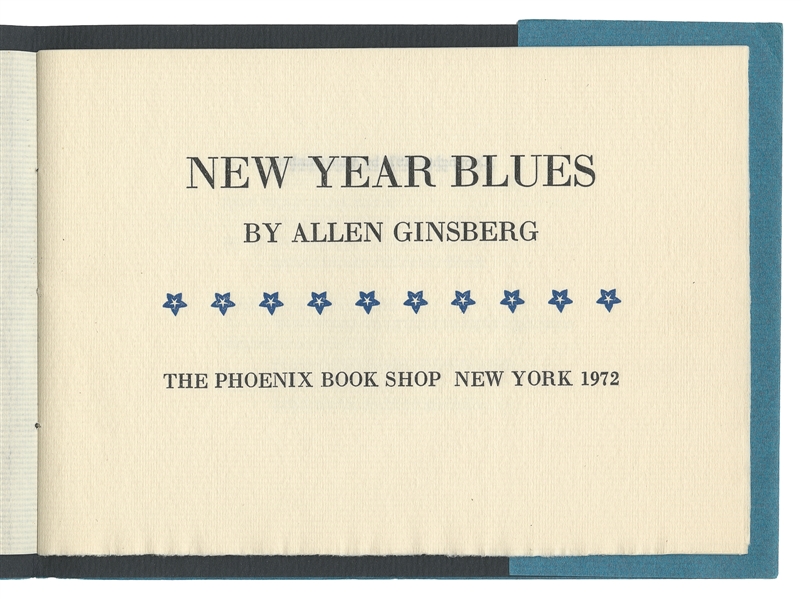 GINSBERG, Allen (American, 1926–1997). New Year Blues. New ...