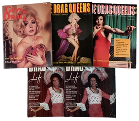 [DRAG]. Five Assorted Issues of Drag Queen Magazines. [V.p....