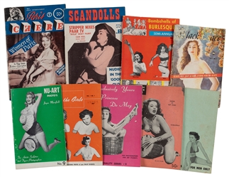 [STRIPTEASE AND BURLESQUE]. Group of Nine Digest Magazines ...