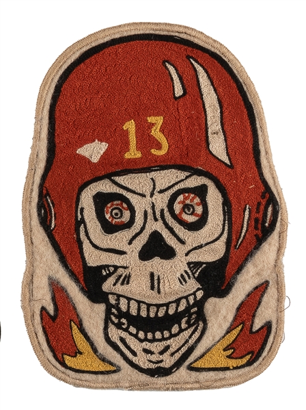 [MOTORCYCLE CLUB]. Motorcycle Club Patch / 13 Skull. 1960s/...