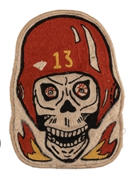 [MOTORCYCLE CLUB]. Motorcycle Club Patch / 13 Skull. 1960s/...