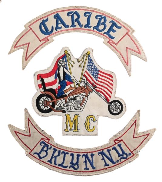 [MOTORCYCLE CLUB]. Motorcycle Club Patch / Caribe, BKlyn N...