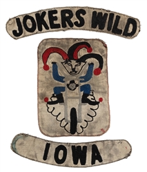 [MOTORCYCLE CLUB]. Motorcycle Club Patch / Jokers Wild, Iow...