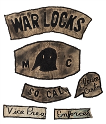 [MOTORCYCLE CLUB]. Motorcycle Club Patch / Warlocks, So-Cal...