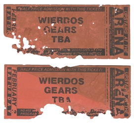 [TICKET STUBS]. Two Concert Tickets to The Weirdos and The ...