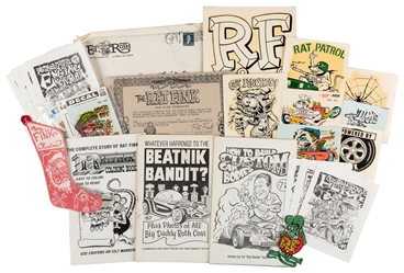 ROTH, Ed “Big Daddy (1932–2001). Rat Fink Ephemera, Signed...