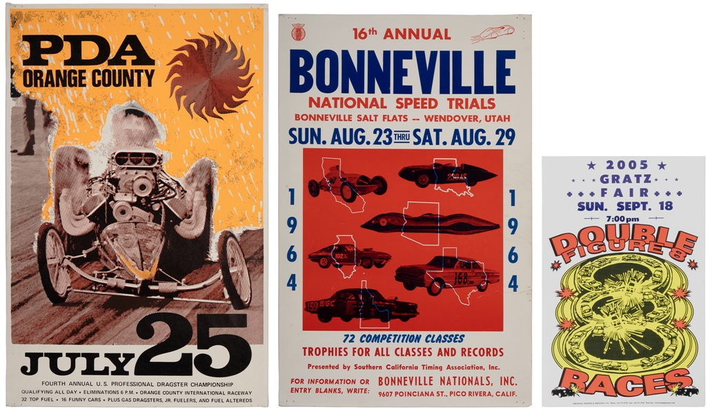 Three Car Racing Posters. Three posters advertising racing ...