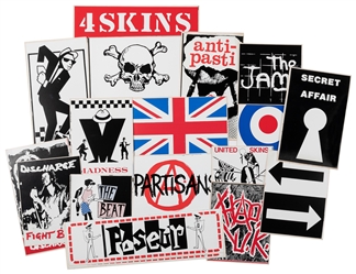 Group of 29 Unused Vintage Punk, Rock, and Anarchist Sticke...