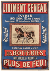  Liniment Geneau. Circa 1900. Lithograph poster advertising ...