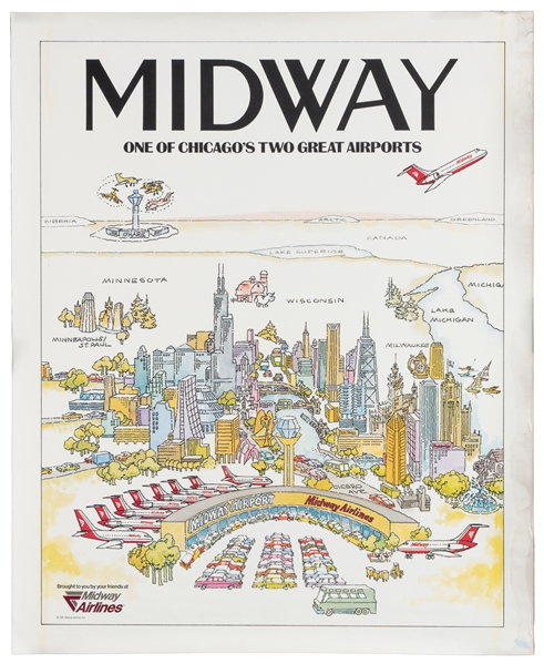  Midway / One of Chicagos Two Great Airports. 1985. Color p...