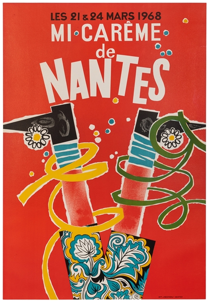  Mi Careme de Nantes. 1968. Nantes: Imp. Jagueneau. Colorful...