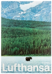  Lufthansa. Group of 4 airline posters. Circa 1970s. Four tr...