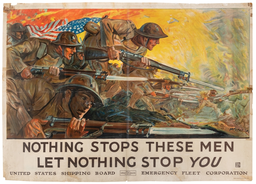  GILES, Howard E (1876 – 1955). Nothing Stops These Men / Le...