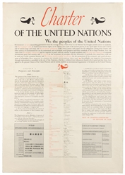  [UNITED NATIONS]. Group of 3 posters. Circa 1946. Three U.N...