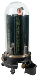  Advance Mfg. 1 Cent Match Dispenser. Cast iron base with gl...