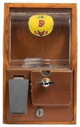  Victor Baby Grand 5 Cent Super Gumball Machine. Wooden hous...