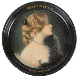  Hoffman's Ice Cream “Mildred Tin Tray. Lithographed tin ad...