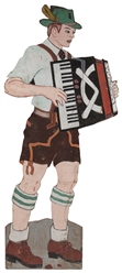  Hand-Painted Cut-Out of a German Man in Lederhosen Playing ...