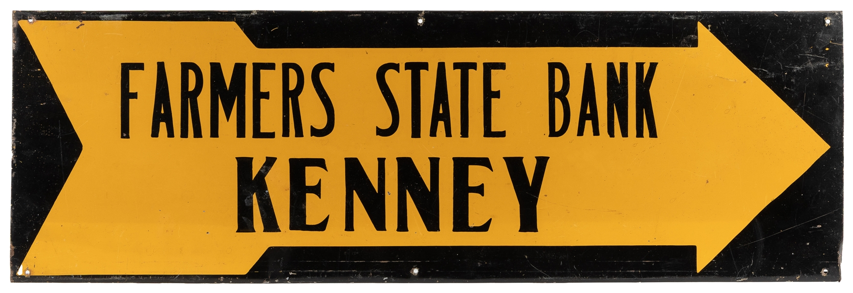  Farmers State Bank / Kenney Painted Tin Sign. [Kenney, IL, ...