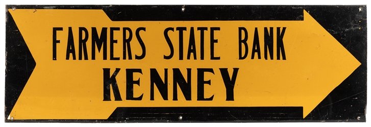  Farmers State Bank / Kenney Painted Tin Sign. [Kenney, IL, ...