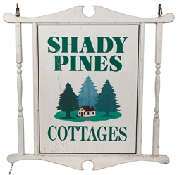  [WISCONSIN DELLS]. Hand-Painted, Double-Sided Wooden Sign, ...
