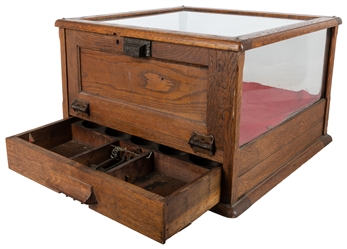  Countertop Display Case with Unusual Security Device on Rea...