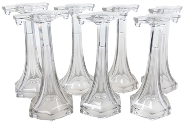  Group of 7 Glass Country Store Shelf Risers. Seven thick, c...