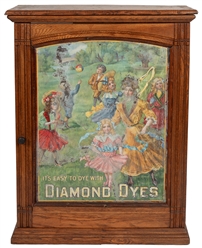  Diamond Dyes Store Cabinet. Circa 1900s. Wooden cabinet wit...