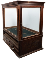  R.J. Roberts Razor Scissors Display Cabinet. Oak cabinet wi...