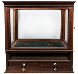  R.J. Roberts Razor Scissors Display Cabinet. Oak cabinet wi...