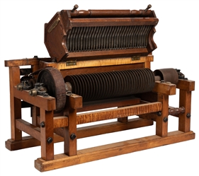  Tabletop Cotton Gin with Rotating Saw Blades and Brushes. [...