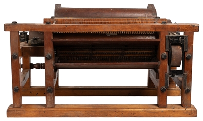  Tabletop Cotton Gin with Rotating Saw Blades and Brushes. [...