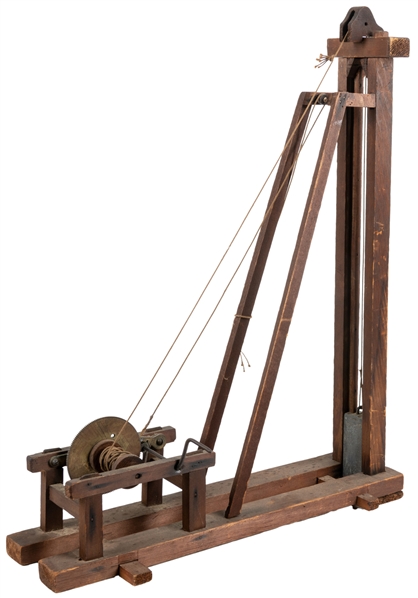  [HAND-BUILT MACHINE MODEL]. Wooden Model for a “Pile-Driver...