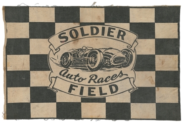  Soldier Field Auto Races Checkerboard Flag. [Chicago, ca. 1...