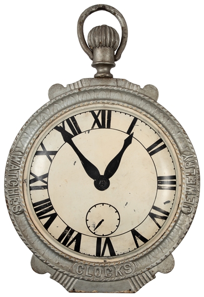  Cast Iron Watch Maker / Jeweler Hanging Sign. [Ca. 1900s-19...