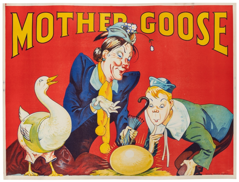  Mother Goose Pantomime Theatrical Poster. Taylors Printers,...